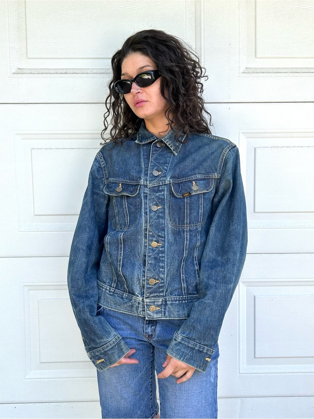 Vintage Lee 70e Jean Jacket Denim Trucker 101-J Union Made USA 40-Long